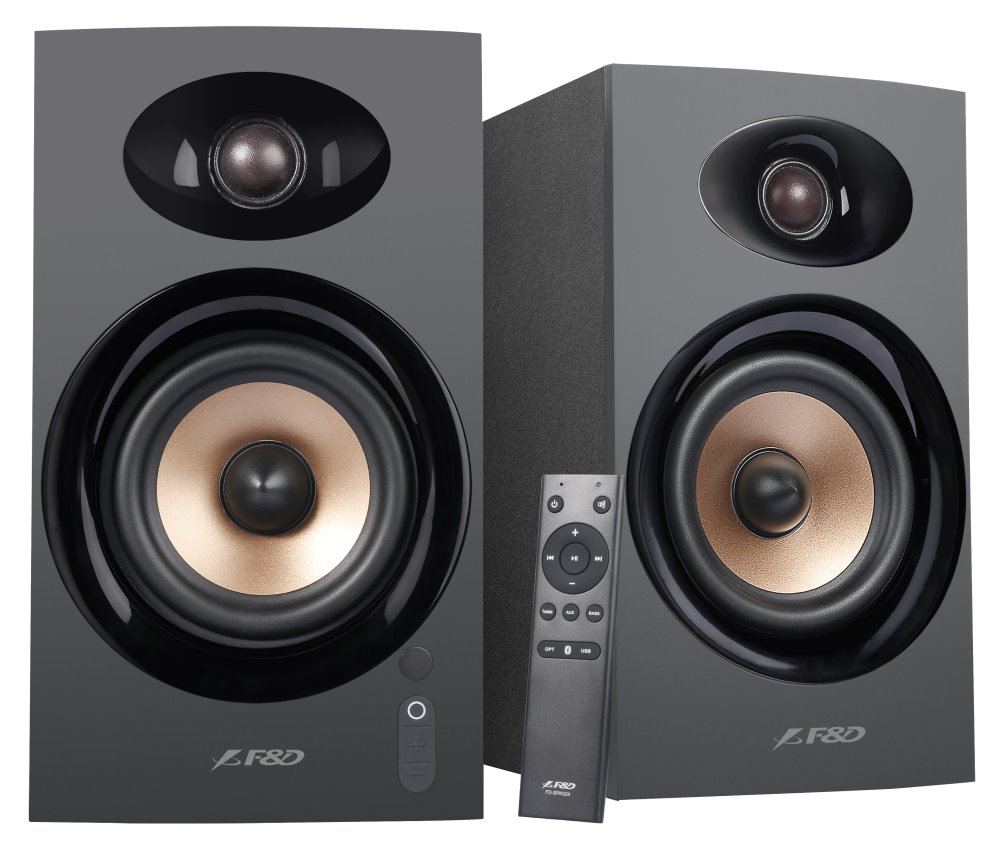 FENDA F&D repro R23BT/ 2.0/ 40W/ dřevěné/ BT/ Optický/ USB vstup/ dálkové ovládání/ černé R23BT (black)