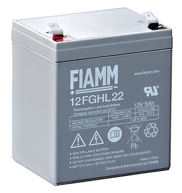 Fiamm olověná baterie 12 FGH 23 -12V/5Ah/živ.10let 09667