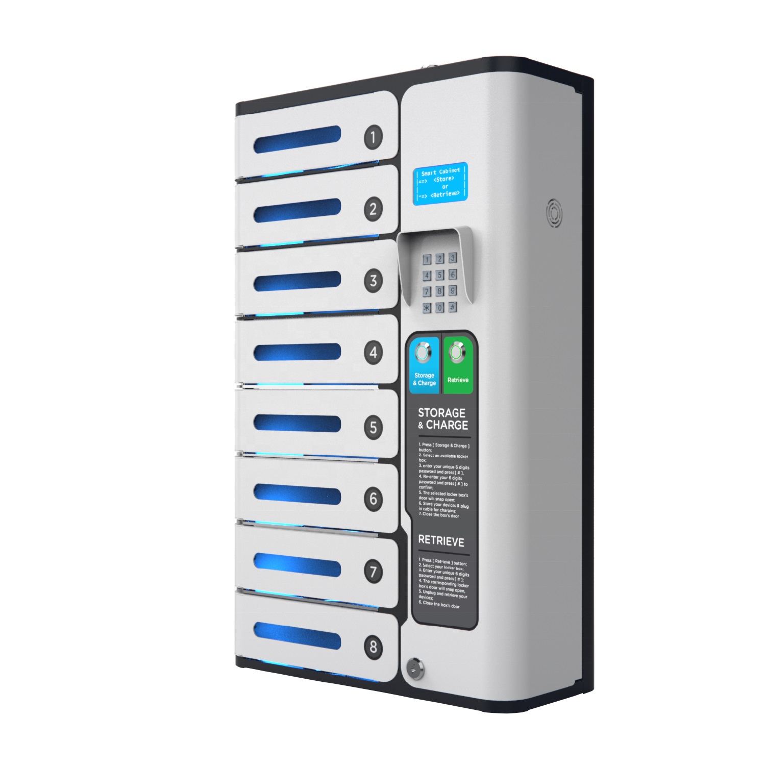 FixCharge - Guardian 8, Pin Code nabíjacia skrinka FC-GUA-8-K