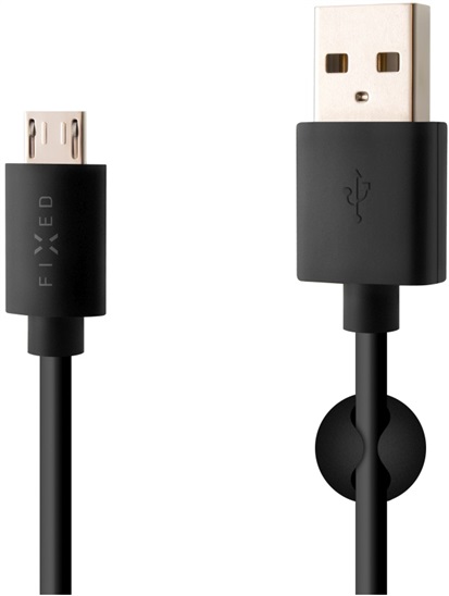 FIXED Kabel Micro USB, 2,4A, černý FIXD-UM-BK