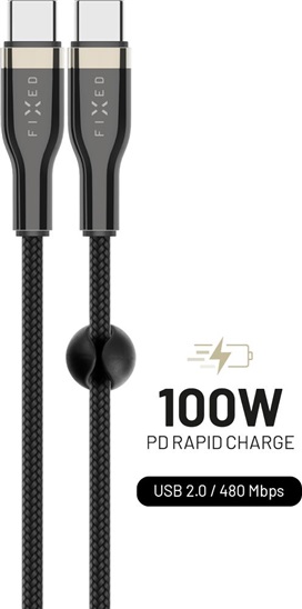 Fixed kabel USB-C/USB-C FIXDB-CC2-BK 8591680147403