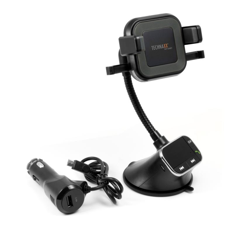 FM transmitter Technaxx FMT1200BT s funkciou bezdrôtového nabíjania 10W a prehrávanie hudby 4779