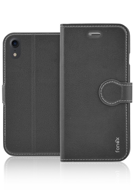 Fonex - Puzdro Book Identity pre iPhone XR, čierna BOOKID1344B