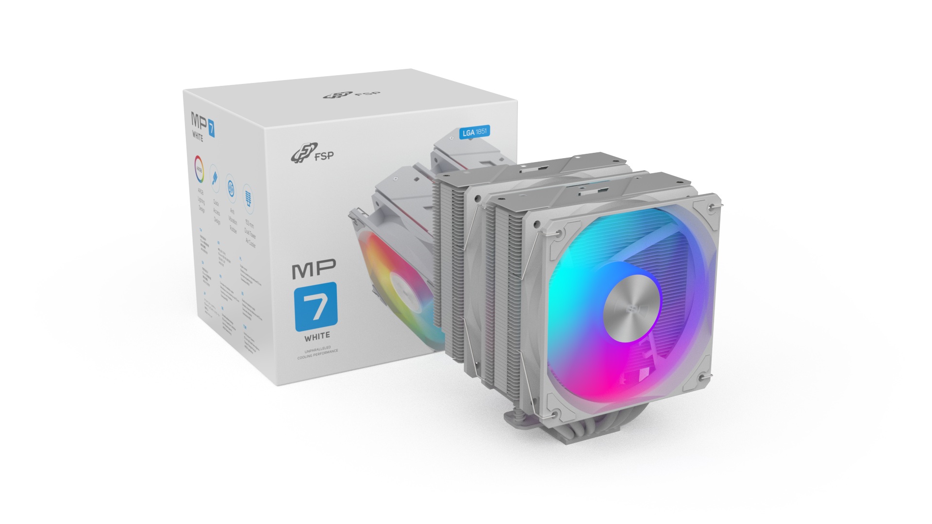 FSP Chladič CPU MP7-WA Dual, 120mm FDB Fan, White POO0000033