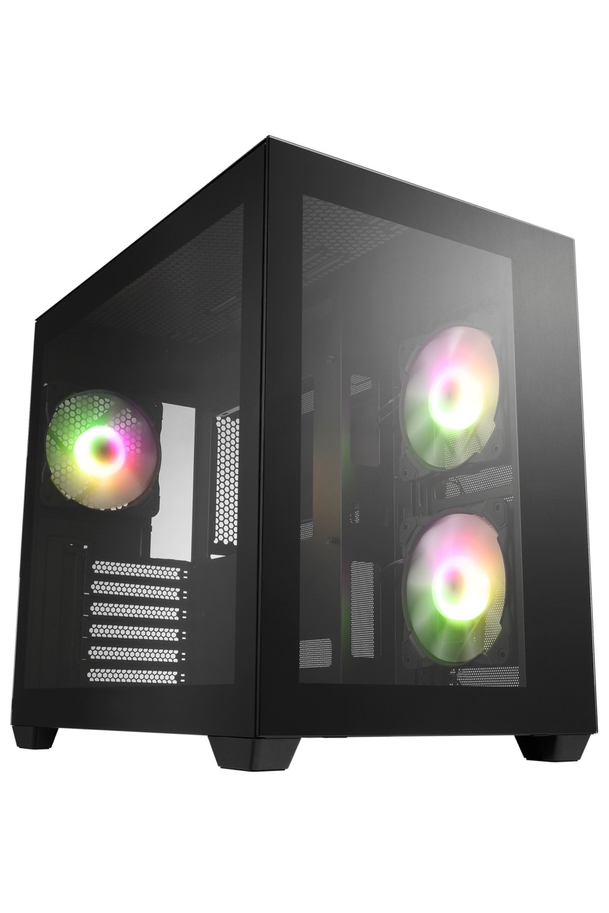 FSP/Fortron CMT380A/Midi Tower/Transpar./Černá POC0000173