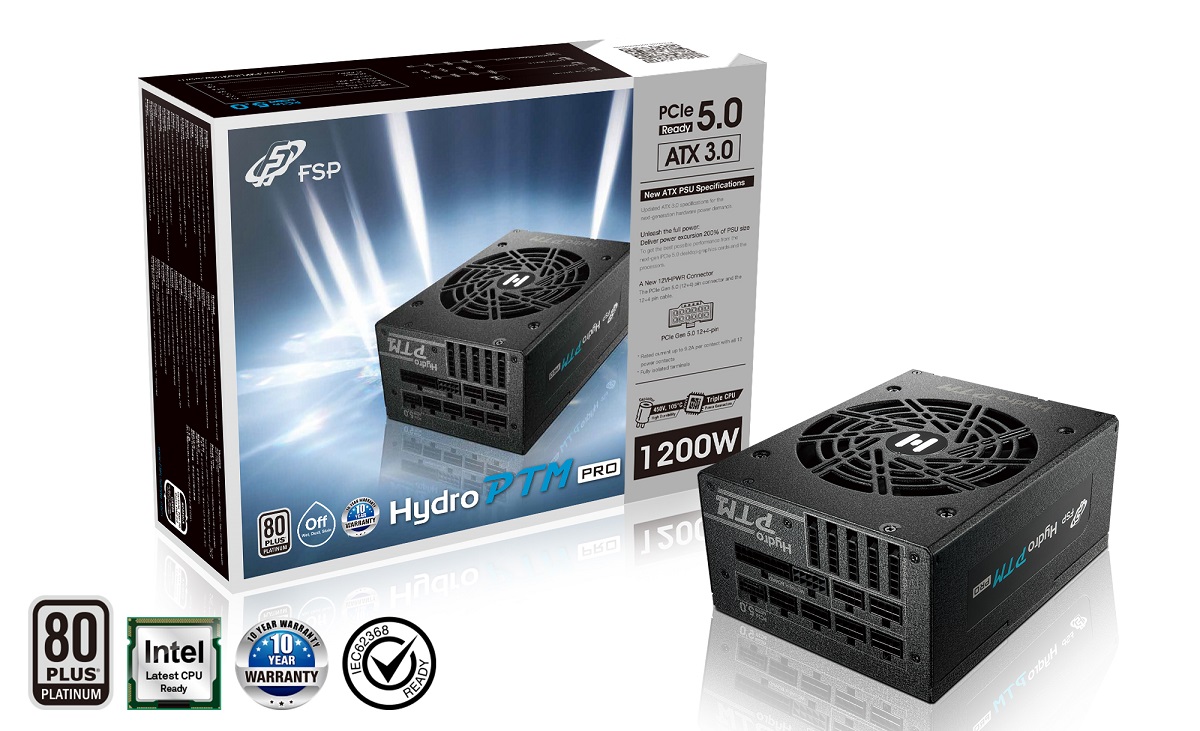 FSP/Fortron HYDRO PTM PRO 1200, 80PLUS PL., ATX3.0 PPA12A1014