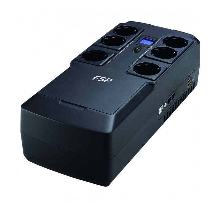 FSP/Fortron UPS NanoFit 800, 800 VA, 2xUSB power, LCD, RJ45, offline - NOVINKA 1.11.2017 - předobj. PPF4801702