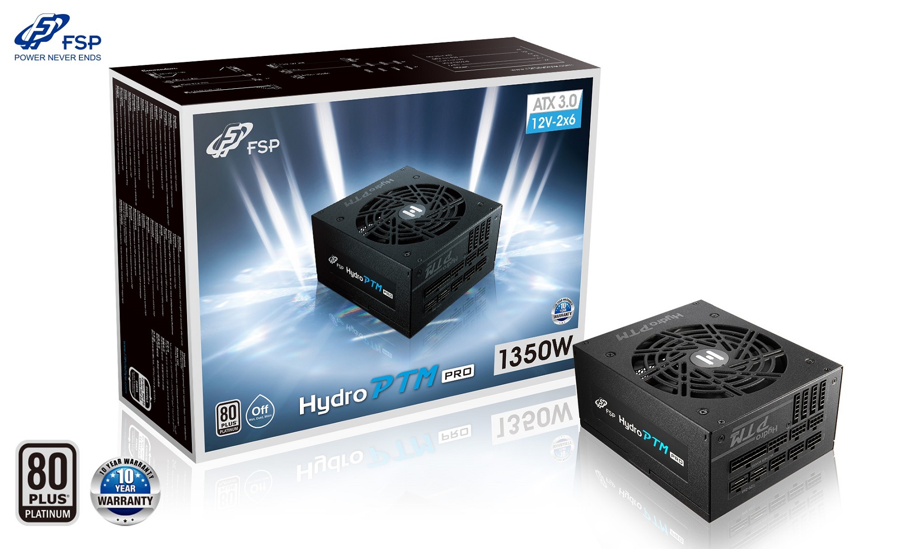 FSP HYDRO PTM PRO 1350/1350W/ATX 3.0/80PLUS Platinum/Modular/Retail PPA13F0101