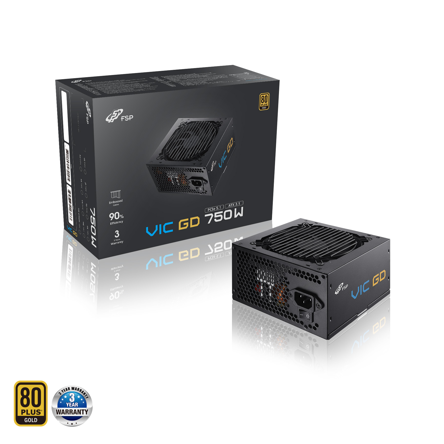 FSP VIC GD 750, 80PLUS GOLD, ATX 3.1, 750W POA7500101