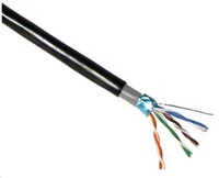 FTP kabel LYNX Cat5E, venkovní PE, dvojitý plášť PE+PVC, 305m cívka, černý LX-SLD-FTP5E-OUTDJ-BK