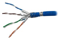 FTP kabel PlanetElite, Cat6A, drát, 4pár LS0H, Dca, modrý, 100m KAB-SFTP6A--LSOH-BLUE-100
