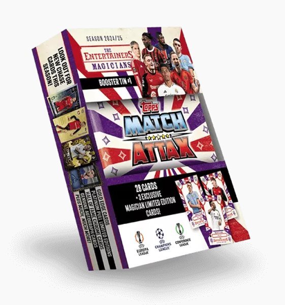 Futbalové karty Topps Match Attax TCG 2024/25 UCC Booster Tin 1 fialová fialova