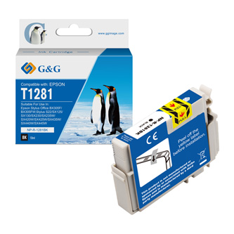 G&G kompatibil. ink s C13T12814012, black, NP-R-1281BK, pre Epson Stylus S22, SX125, 420W, 425W, St