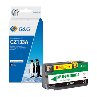 G&G kompatibil. ink s CZ133A, black, NP-H-0711XLBK(HP711, pre HP DesignJet T120, T520