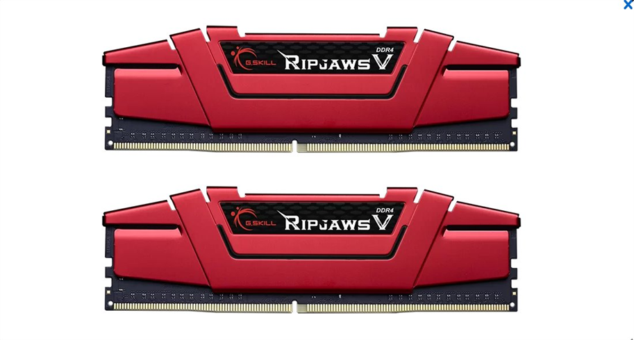 G.Skill DDR4 16GB (2x8GB) RipjawsV DIMM 3600MHz CL19 červená F4-3600C19D-16GVRB