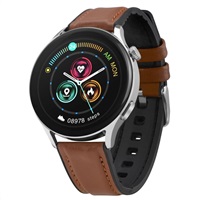 Garett Smartwatch Men Elegance RT světle hnědá kůže MEN_ELEG_RT_LIGHT_BROWN