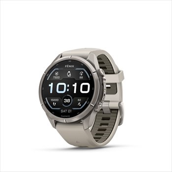 Garmin fenix 9 Pro - 43mm, AMOLED, Sapphire, Titanium, Fog Gray/Dark Sandstone band 010-04335-86