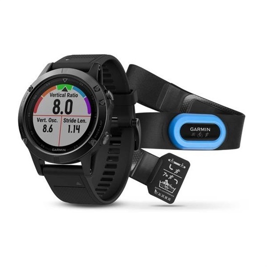GARMIN GPS chytré hodinky fenix5 Sapphire Black Optic, Black band 010-01688-11