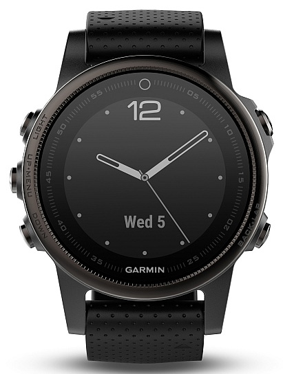 GARMIN GPS chytré hodinky fenix5S Sapphire Gray Optic, Black band 010-01685-11