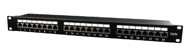 GEMBIRD 19'' patch panel, 24-portový, Cat.5e, stíněný, 1U NPP-C524-002