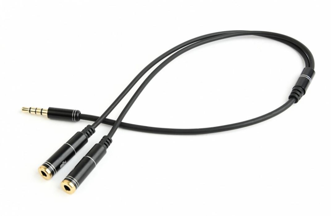GEMBIRD 3,5 mm jack audio+microphone redukce, 20 cm, 2xF/M, 4pin CCA-417M