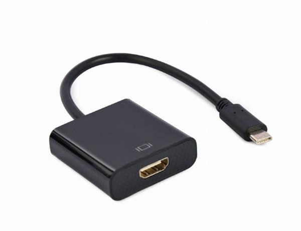 Gembird adaptér USB-C (M) na HDMI (F), 4K@60H, 0,15m kábel, čierny A-CM-HDMIF-04