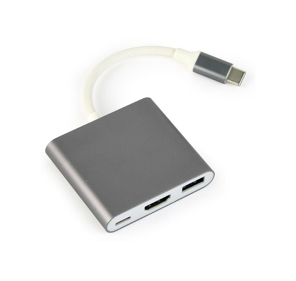 Gembird adapter USB type-C multi-adapter (USB type C; USB 3.0, HDMI) A-CM-HDMIF-02-SG
