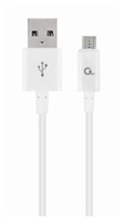 GEMBIRD CABLEXPERT USB 2.0 Kábel AM na MicroUSB (AM/BM), 1 m, biely CC-USB2P-AMmBM-1M-W