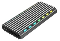 GEMBIRD externí box pro M.2 NVMe disky, USB 3.1, hliník, podsvícení, černá EE2280-U3C-03
