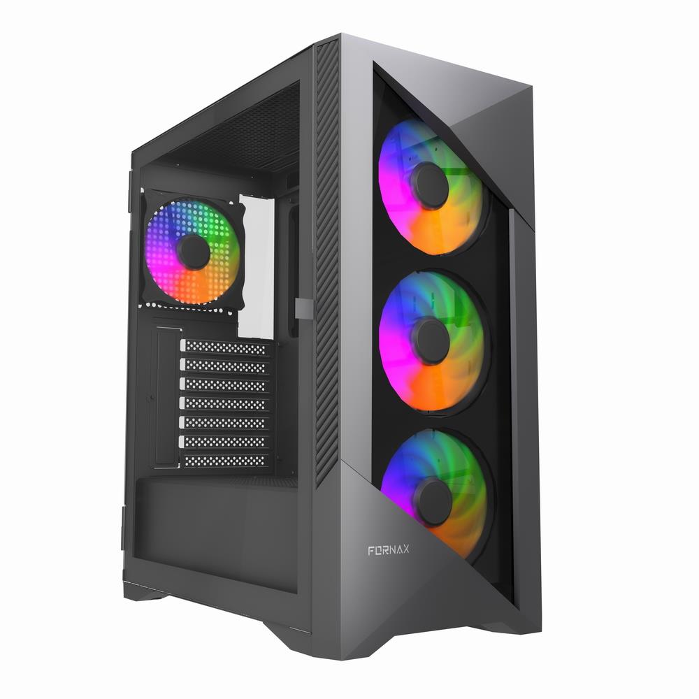GEMBIRD Fornax 900/Midi Tower/Transpar./Černá CCC-FC-900ARGB