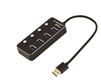 GEMBIRD hub, 4-port USB 3.1 (Gen 1) hub s vypínači UHB-U3P4P-01