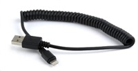 GEMBIRD kábel CABLEXPERT USB A samec/svetelný samec, 1,5 m, čierny, krútený