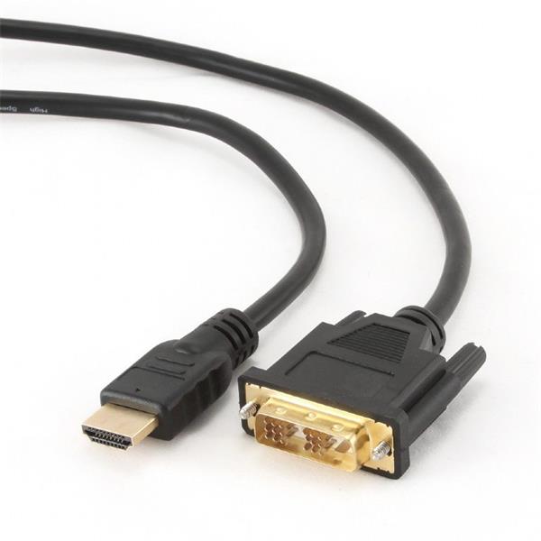 Gembird kábel HDMI (M) na DVI (M), pozlátené konektory, 4.5 m, čierny, bulk balenie CC-HDMI-DVI-15
