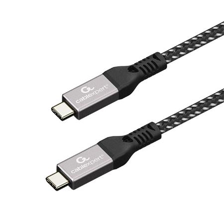 Gembird kábel USB-C (M) na USB-C (M), prémiový, USB 4, 3.2 Gen, 240W, 40 GBps, 1.5 m, čierny CCBP-USB4-CMCM240-1.5M
