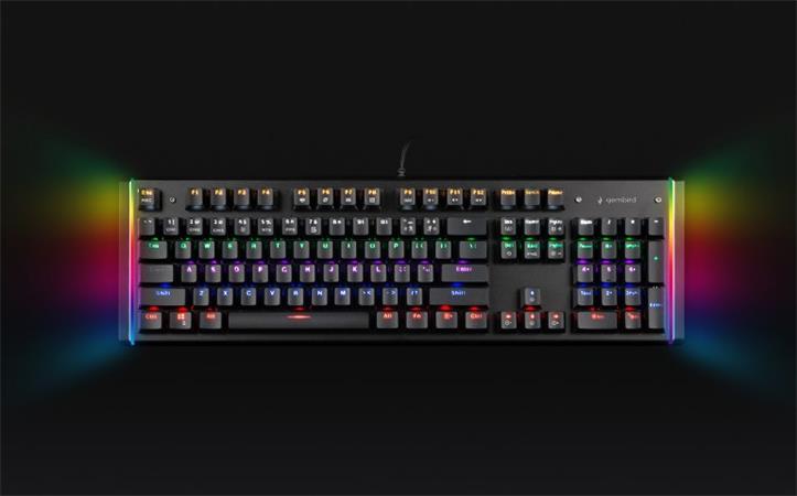 Gembird mechanická klávesnica KB-UMW-01,USB ,US, podsvícená, čierna