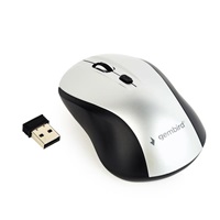 GEMBIRD Myš MUSW-4B-02-BS, černo-stříbrná, bezdrátová, USB nano receiver