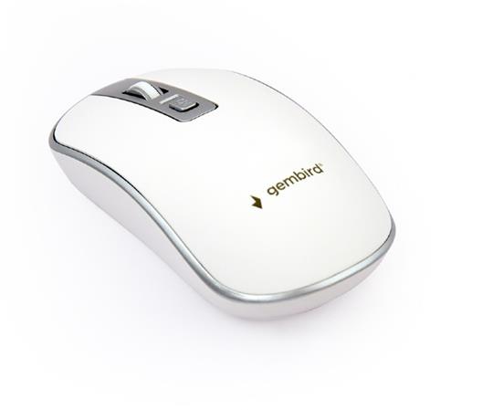 GEMBIRD myš MUSW-4B-06, bílo-stříbrná, bezdrátová, USB nano receiver MUSW-4B-06-WS