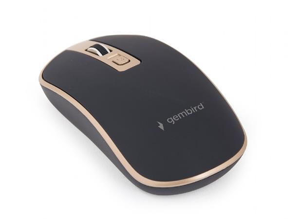 GEMBIRD myš MUSW-4B-06, černo-zlatá, bezdrátová, USB nano receiver MUSW-4B-06-BG