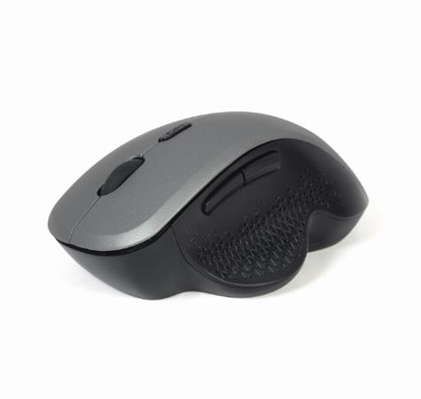 GEMBIRD myš MUSW-6B-02, černo-stříbrná, bezdrátová, USB nano receiver MUSW-6B-02-BG