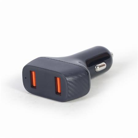 Gembird Nabíječka do auta, 2x USB, fast charger, QC3.0, 36 W, černá PDP051145