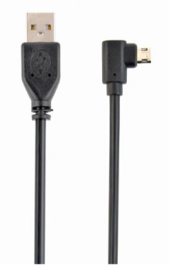 GEMBIRD oboustranný úhlový Micro-USB na USB 2.0 AM kabel, 1,8 metru, černý