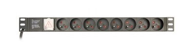 GEMBIRD Predlžovačka 8x FR/IEC C14, 16A, 3m EG-PDU-014-FC14