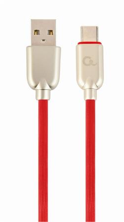 Gembird Premium rubber Type-C USB charging and data cable, 2m, red CC-USB2R-AMCM-2M-R
