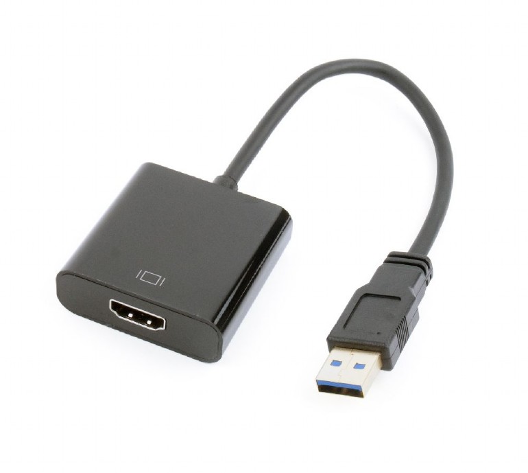 GEMBIRD Redukce USB 3.0 - HDMI, M/F, 15cm, černý A-USB3-HDMI-02