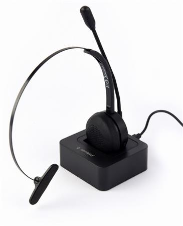 GEMBIRD Sluchátka BTHS-M-01, vhodné pro call centra, mikrofon, Bluetooth, černé