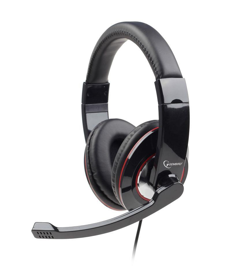 Gembird Sluchátka s mik MHS-U-001 Gaming black,USB