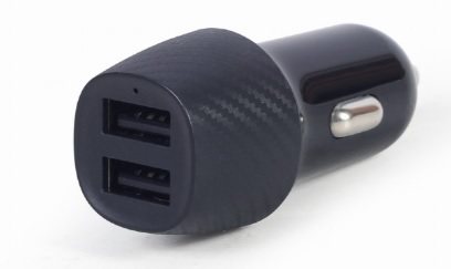 GEMBIRD TA-U2C48A-CAR-01 – 2portová USB nabíječka do auta, 4,8 A, černá