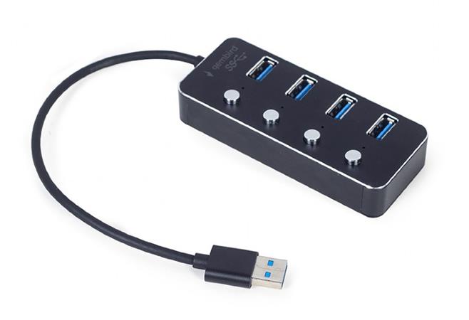 Gembird USB hub 4-port USB 3.1 (Gen 1) hub s vypínači REA05E127