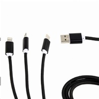 Gembird USB nabíjací kábel 3v1, 1m, čierna CC-USB2-AM31-1M
