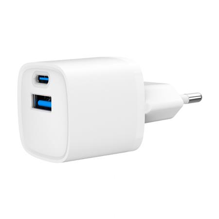 Gembird USB nabíječka, 2x port, 20W, rychlé nabíjení, bílá TA-UC-PDQC20-W-01